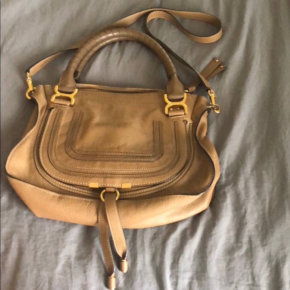 Chloe Marcie Medium Satchel Bag-Color Nut
